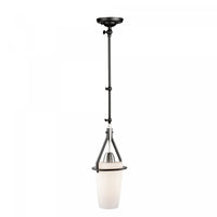 Luminaire suspendu de style applique murale cylindrique Brydon noir et nickel brossé à 1 ampoule