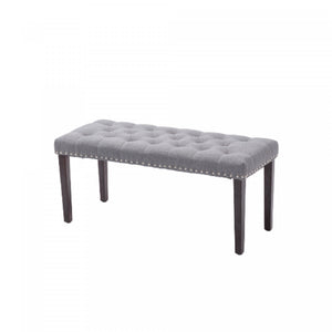 Banc Cabara gris en tissu capitonné