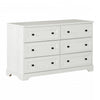 Commode double Hazen à 6 tiroirs - pin blanc