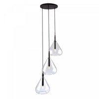  Luminaire suspendu Conic noir à 3 ampoules 