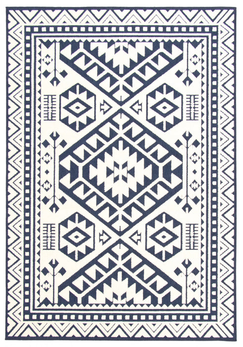 Carpette Gaia bleue 4 pi 7 po x 6 pi 7 po