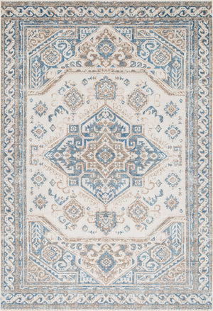 Carpette Shi bleu rétro 3 x 5