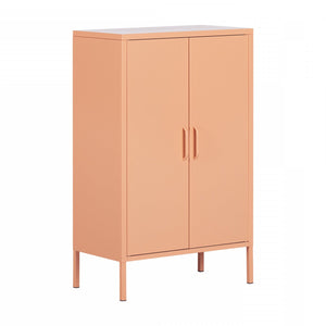 Crea Meuble de rangement avec 2 portes en métal - Orange