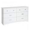 Tiara Bureau Double 6 Tiroirs - Blanc solide