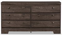  Commode Yorkdale de 61,4 po (L) x 32,3 po (H) à 6 tiroirs pour la chambre à coucher, fabriquée au Canada - grise