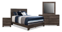  Ensemble de chambre à coucher Yorkdale 6 pièces avec lit à panneau, commode, miroir et table de nuit…