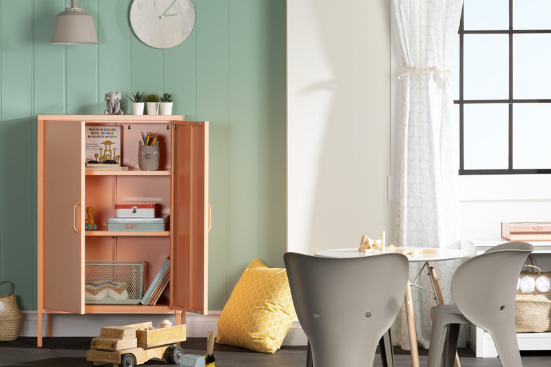 Crea Meuble de rangement avec 2 portes en métal - Orange
