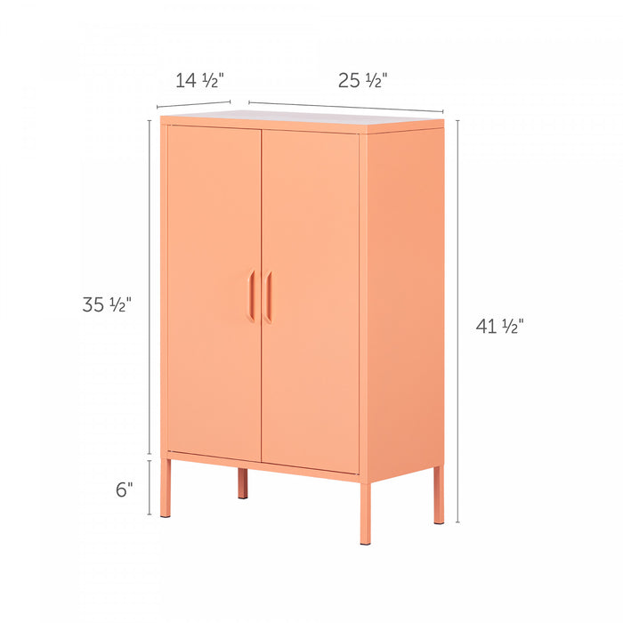 Crea Meuble de rangement avec 2 portes en métal - Orange