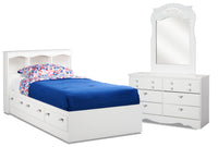 Ensemble de chambre à coucher Diamond Dreams 5 pièces avec lit-bateau simple