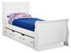 Ensemble lit-bateau et lit gigogne sous le lit Diamond Dreams pour enfants, blanc - format lit simple