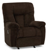 Fauteuil berçant à inclinaison électrique Earth de Design à mon image de 39 po en tissu de chenille brun chocolat avec port USB