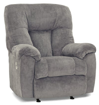  Fauteuil berçant à inclinaison électrique Earth de Design à mon image de 39 po en tissu de chenille gris ardoise avec port USB