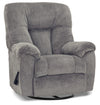 Fauteuil pivotant, berçant et inclinable Earth de Design à mon image de 39 po en tissu de chenille gris ardoise 