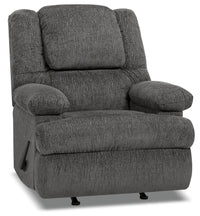  Fauteuil berçant inclinable Atlantic de Design à mon image de 38 po en tissu de chenille gris graphite avec accoudoirs de rangement