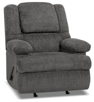 Fauteuil berçant inclinable Atlantic de Design à mon image de 38 po en tissu de chenille gris graphite avec accoudoirs de rangement