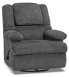 Fauteuil pivotant, berçant et inclinable Atlantic de Design à mon image de 38 po en tissu de chenille gris graphite avec accoudoirs de rangement