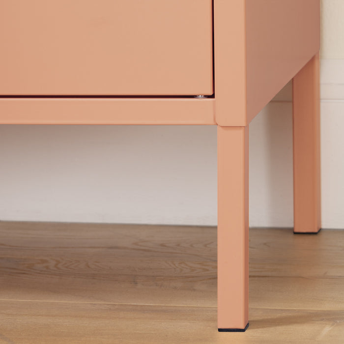 Crea Meuble de rangement avec 2 portes en métal - Orange