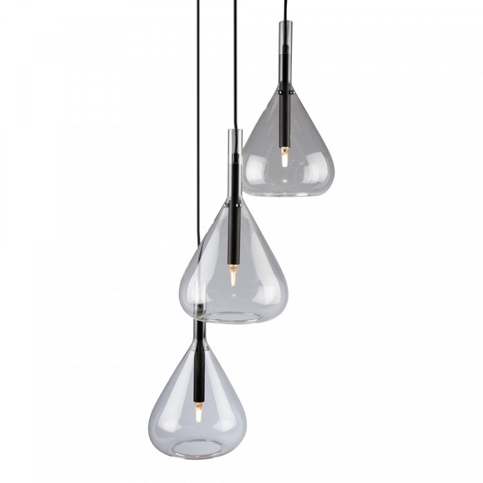Luminaire suspendu Conic noir à 3 ampoules