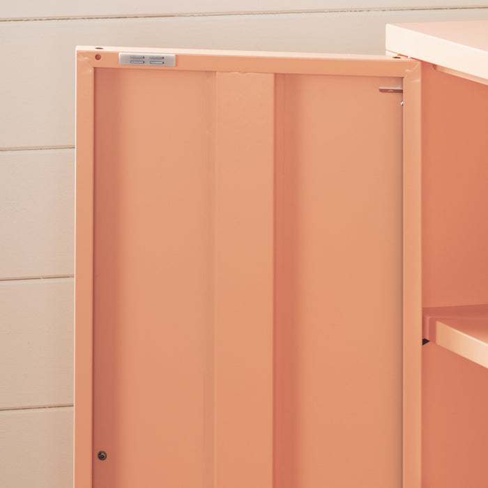 Crea Meuble de rangement avec 2 portes en métal - Orange