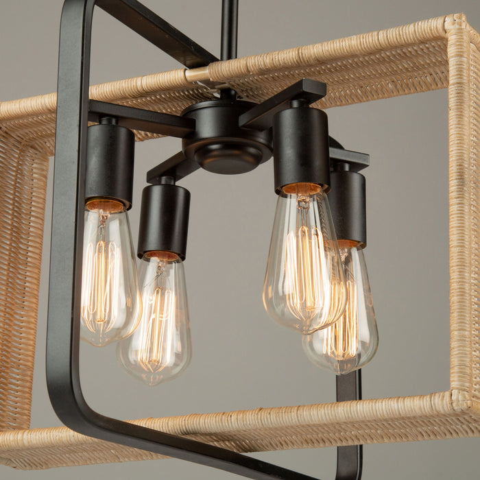 Luminaire suspendu Perris noir à 4 ampoules