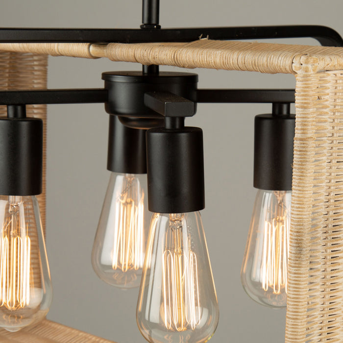 Luminaire suspendu Perris noir à 4 ampoules