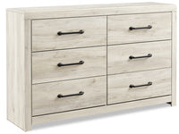  Commode Abby de 58,7 po (L) x 36,42 po (H) à 6 tiroirs pour la chambre à coucher - blanche