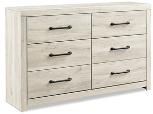 Commode Abby de 58,7 po (L) x 36,42 po (H) à 6 tiroirs pour la chambre à coucher - blanche