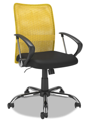 Chaise de bureau réglable Andre de 24 po en mailles - jaune