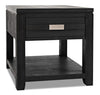 Table de bout rustique Bronx de 24 po avec rangement et tablette - bois anthracite