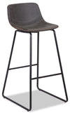 Tabouret bar Coty en tissu de cuir végétalien et en métal - gris