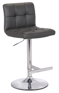  Tabouret bar Cruz en tissu de cuir végétalien et en métal avec siège pivotant et réglable - gris