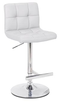  Tabouret bar Cruz en tissu de cuir végétalien et en métal avec siège pivotant et réglable - blanc