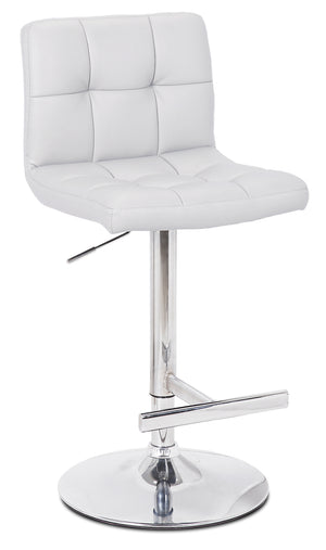 Tabouret bar Cruz en tissu de cuir végétalien et en métal avec siège pivotant et réglable - blanc