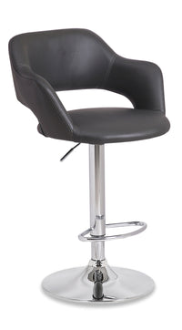  Tabouret bar Finn en tissu de cuir végétalien et en métal avec siège pivotant et réglable - gris