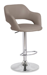  Tabouret bar Finn en tissu de cuir végétalien et en métal avec siège pivotant et réglable - beige