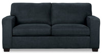  Sofa-lit simple Fiona de 58 po fabriqué au Canada en tissu de chenille bleu marine