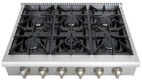 Dessus de cuisinière à gaz de 36 po Thor Kitchen - HRT3618U-SS