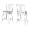 Tabouret bar blanc et d’apparence cuir gris, ensemble de 2