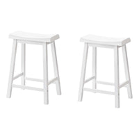 Tabouret bar blanc avec siège de type selle, 2 pièces