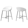 Tabouret blanc de hauteur comptoir avec base chromée, 2 pièces