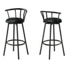 Tabouret bar pivotant en métal noir, 2 pièces