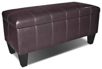 Pouf de rangement Jackson de 39 po - similicuir brun