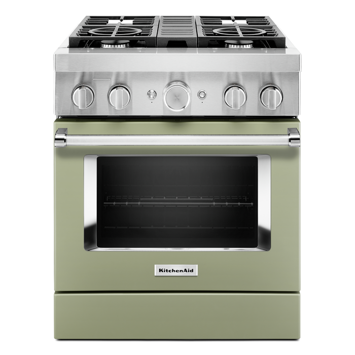 Cuisinière intelligente à gaz KitchenAid de 4,1 pi³ avec autonettoyage - crème d’avocat - KFGC500JAV