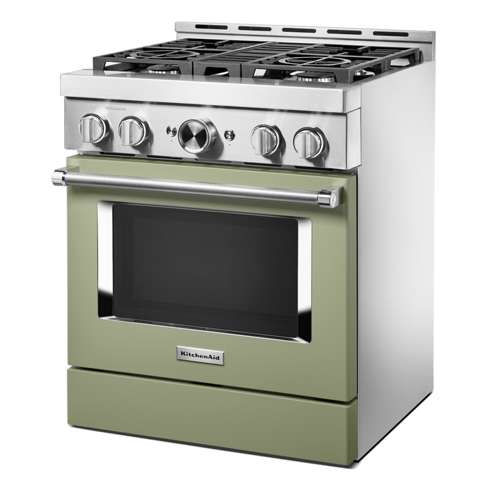 Cuisinière intelligente à gaz KitchenAid de 4,1 pi³ avec autonettoyage - crème d’avocat - KFGC500JAV