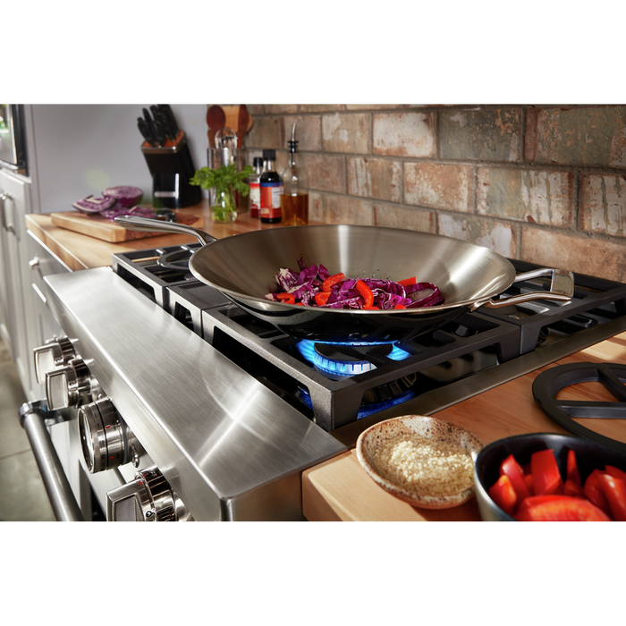 Cuisinière intelligente à gaz KitchenAid de 4,1 pi³ avec autonettoyage - crème d’avocat - KFGC500JAV