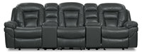  Sofa sectionnel inclinable Leo 5 pièces en tissu Leath-Aire pour cinéma maison - gris 