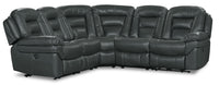  Sofa sectionnel à inclinaison électrique Leo 5 pièces en tissu Leath-Aire - gris 