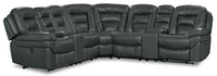  Sofa sectionnel inclinable Leo 7 pièces en tissu Leath-Aire - gris 