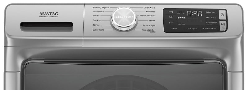 Laveuse à la vapeur haute efficacité Maytag à chargement frontal de 5,5 pi³ - ardoise métallique - superposable - MHW6630HC