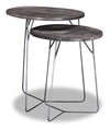 2 tables d'appoint gigognes Remmi de 18 po - gris sable et gris métallisé 